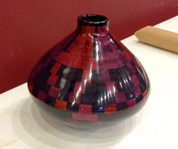 Segmented Bowl by Jim Riley - Bloodwood and Purple Heart Segmented Bowl