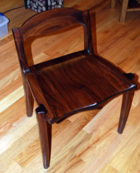 Maloof-Style Chair by Angie Orfanedes --- Black Walnut Maloof Style Chair