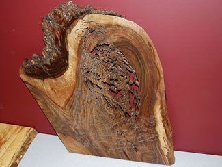Scrollsawn Eagle by Gary Morris --- Walnut Slab Morris Eagle