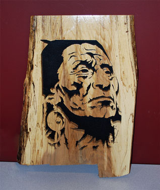 Scroll Sawn Native American by Gary Morris --- Spalted Something Morris Native American