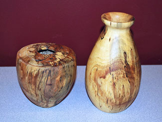 Hollow Forms by Ken Fissel - Pecan hollow forms