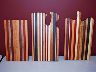 Cutting Boards by David Krupka -
Oak, Padauk, Sepele Walnut, Wenge, Cherry Cutting Boards