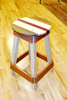 Shop Stool by Charlie Kindig - Oak, Cherry, Walnut, Sugar Pine, Purple Heart Shop Stool by Charlie Kindig