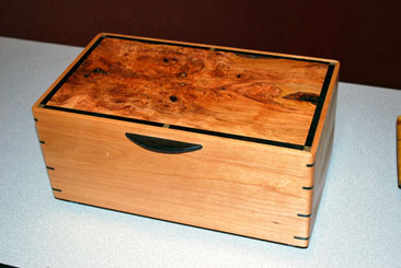 Jewelry Box by Karen Sheldon - Cherry, Burled Cherry & African Blackwood Jewelry Box by Karen Sheldon