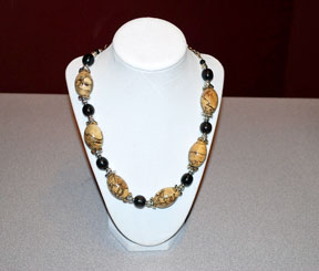 Necklace by Karen Sheldon - Spalted Maple & African Blackwood Necklace by Karen Sheldon