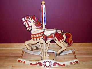 Carousel Rocking Horse by Jim Schoonover - White Ash, Walnut, Purple Heart, Padouk Carousel Rocking Horse by Jim Schoonover