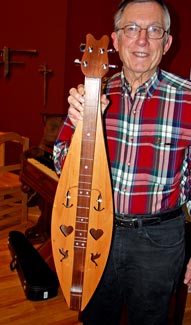 Mountain Dulcimer by Carroll Hutcheson - Cherry, Walnut, Spalted Maple Mountain Dulcimer by Carroll Hutcheson
