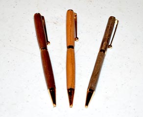 3 Pens by Carroll Hutcheson - Walnut, Cherry 3 Pens by Carroll Hutcheson