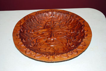 Green Man Platter by Ken Dunlap - Cherry Green Man Platter by Ken Dunlap
