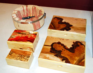 Jewelry Boxes by Roger Thelander - Cherry Burl & Mahogany Jewelry Boxes by Roger Thelander