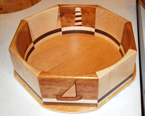 Seaside Bowl by Larry Buettner - Cherry, Maple, Walnut and Mahogany Seaside Bowl by Larry Buettner