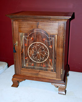 18th Century Pennsylvania Spice Box by Jeremy Bridges - Walnut Case, Crotch Walnut Drawers, Holly & Cedar Inlay 18th Century Pennsylvania Spice Box by Jeremy Bridges