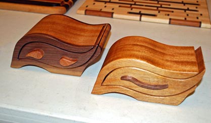 Bandsaw Boxes by Karen Sheldon - Mahogany & Walnut Bandsaw Boxes by Karen Sheldon