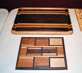 2 Cutting Boards by Karen Sheldon - Walnut, Cherry & Maple 2 Cutting Boards by Karen Sheldon