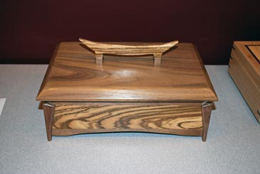Box by John Arnold - Tigerwood and Walnut with Zebrawood Handle Box by John Arnold