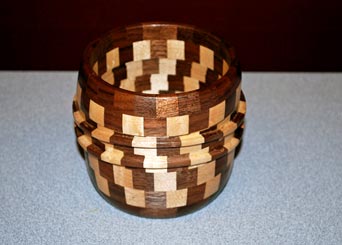 Maple & Walnut Double Wave Bowl by Wells Doty - Walnut & Maple Maple & Walnut Double Wave Bowl by Wells Doty