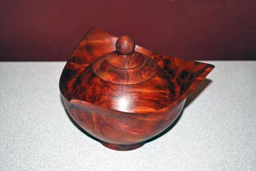 Tri-Corner Lipped Box by G. Scott Kilgore - Camphor Burl Tri-Corner Lipped Box by G. Scott Kilgore