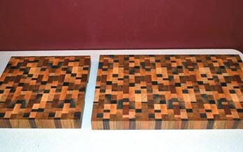 Patchwork Quilt Cutting Boards by Karen Sheldon - Various Woods Patchwork Quilt Cutting Boards by Karen Sheldon