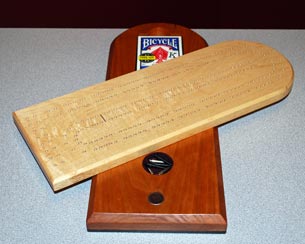 Cribbage Board by Karen Sheldon - Wenge, Cherry, Maple Cribbage Board by Karen Sheldon