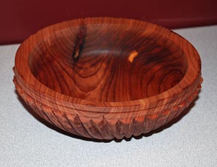 Fluted Bowl by Bill Lancaster - Cedar Fluted Bowl by Bill Lancaster