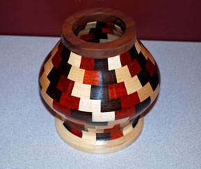 Segmented Vase by Jim Kilton - Maple, Padauk, Wenge Segmented Vase by Jim Kilton