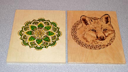 Pyrography by Halley DiCarlo - Basswood Pyrography by Halley DiCarlo