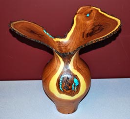 Winged Vase by Kevin Felderhoff - Mesquite & Turquoise Winged Vase by Kevin Felderhoff