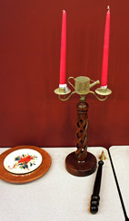 Plate, Candle Stick and Snuffer by Ken Dunlap - Brazillian Cherry and African Blackwood Plate, Candle Stick and Snuffer by Ken Dunlap