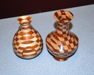 Checkerboard Hollow Forms by Wells Doty - Various Woods Checkerboard Hollow Forms by Wells Doty