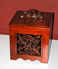 Carved Box by Jim Sinclair - Mahogany Carved Box by Jim Sinclair