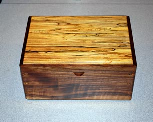 Notecard box by Karen Sheldon - Walnut & Ambrosia/Spalted Maple Notecard box by Karen Sheldon